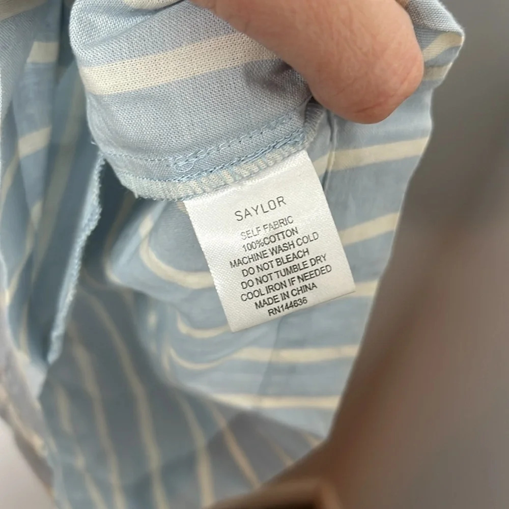 Saylor Willa Blue Striped Cut Out Front Romper - Picture 6 of 8